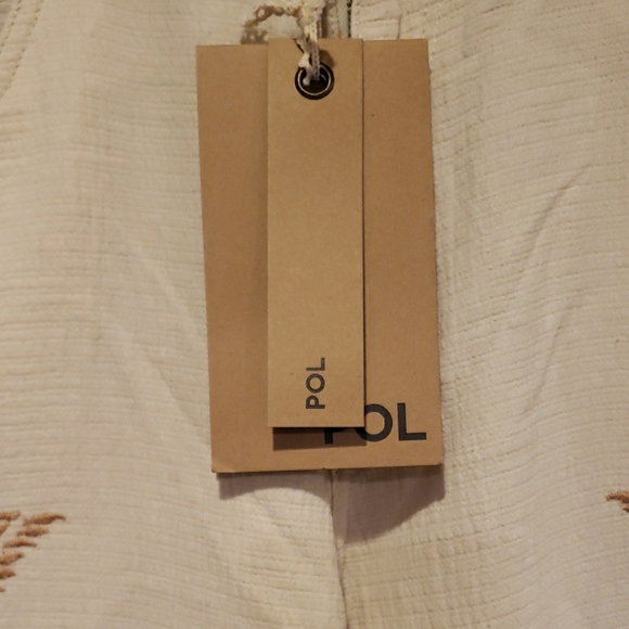 POL Beige Wide Leg Pants with Butterfly Embroidery - Picture 2 of 9